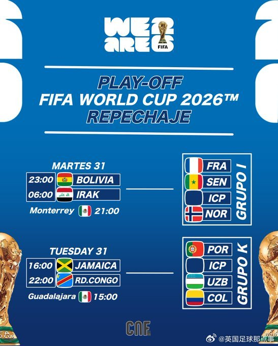 2026世界杯完整赛程出炉,C罗梅西最后一舞?国足在哪