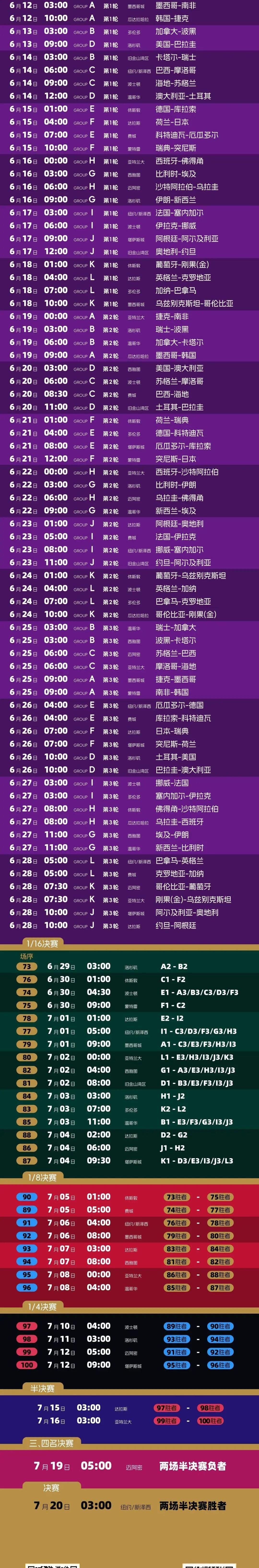 2026美加墨世界杯直播赛程公布!赛事规模大,观赛节奏密集